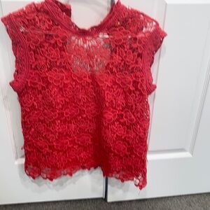 Pink lace sleeveless top